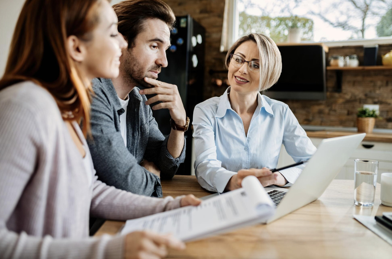 Family looking at a tablet